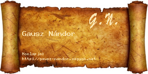 Gausz Nándor névjegykártya