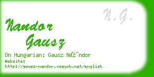 nandor gausz business card